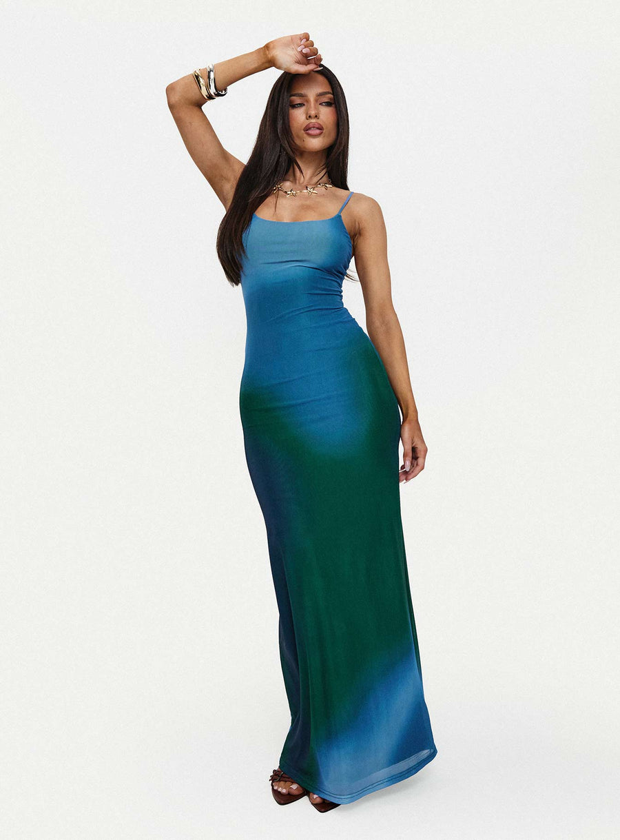 Amoret Maxi Dress Blue / Green · photo 1