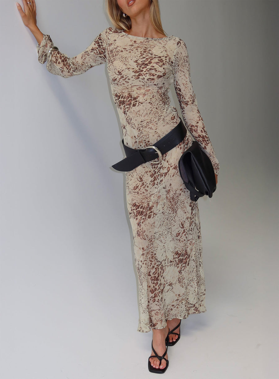 Switch Places Sheer Maxi Dress Animal · photo 1
