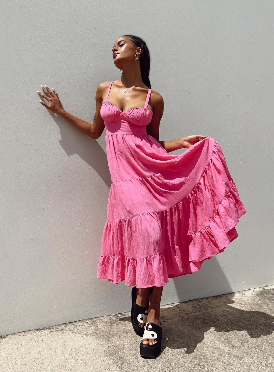 Joella Midi Dress Pink · photo 6