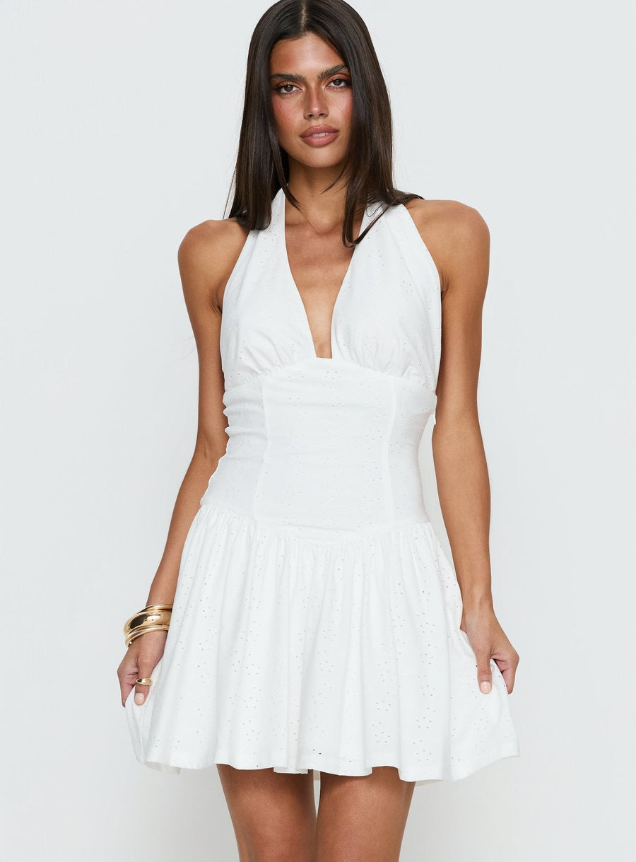 Imojen Halter Mini Dress White · photo 2