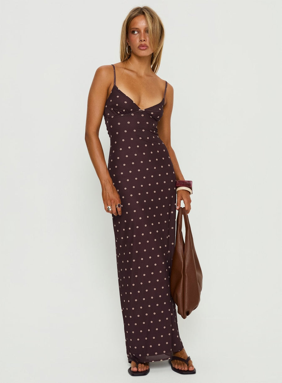 Glass Half Full Mesh Maxi Dress Plum / Pink Polka Dot · photo 2
