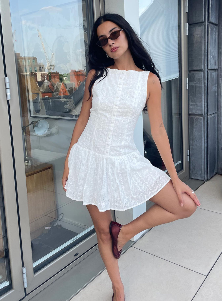 Sweeter Places Embroidered Mini Dress White · photo 1