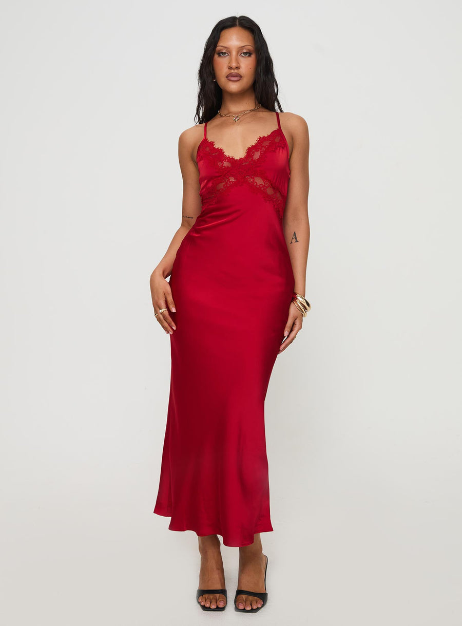 Treasure Bias Cut Maxi Dress Red · photo 2