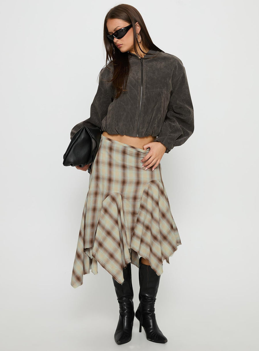Toshie Asymmetrical Midi Skirt Multi Check · photo 3