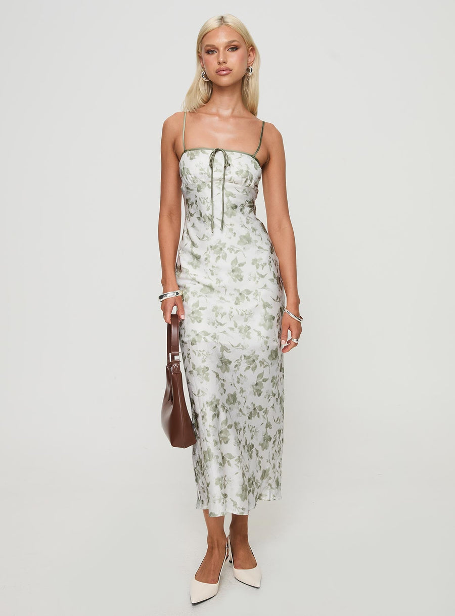 Vasiliki Maxi Dress White / Green Floral · photo 3