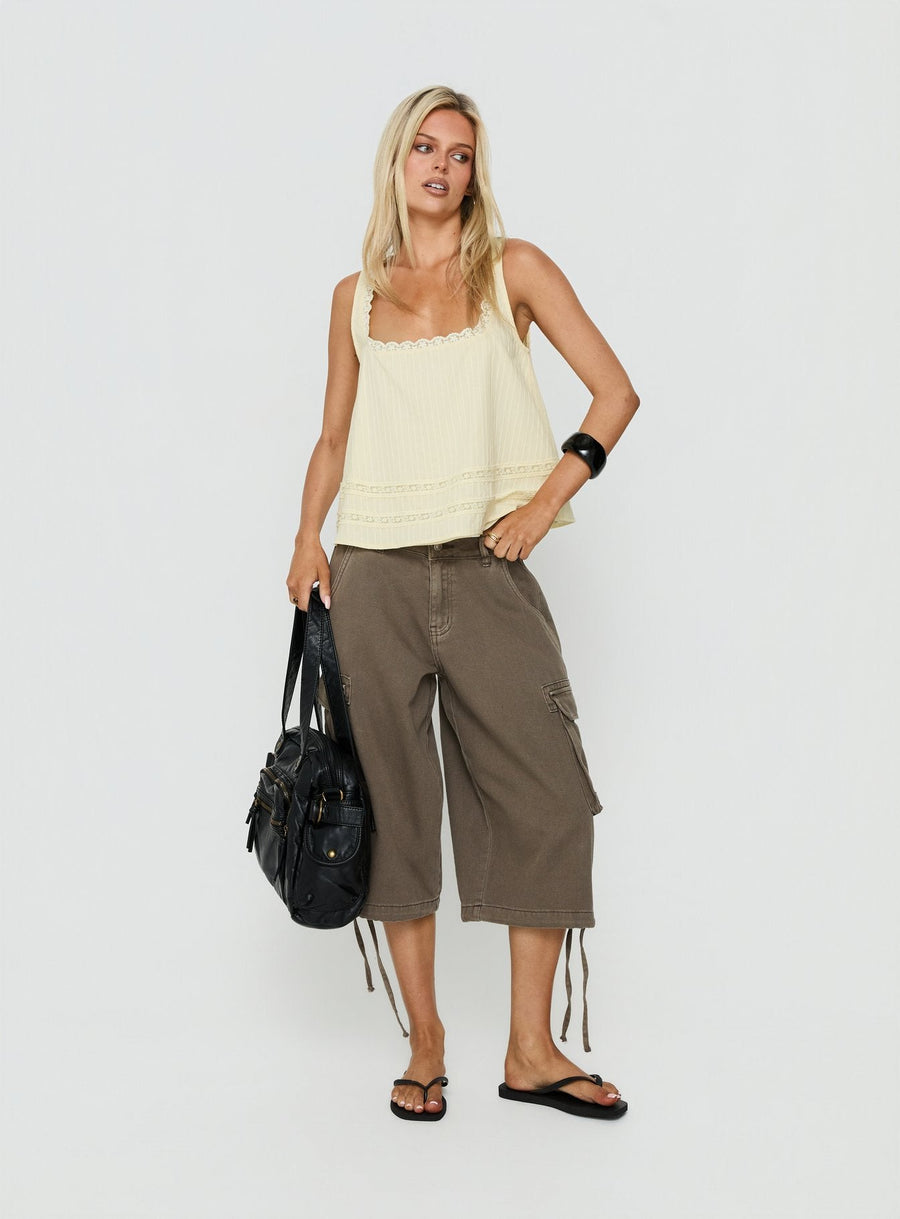 Alanah Lace Trim Top Lemon · photo 3