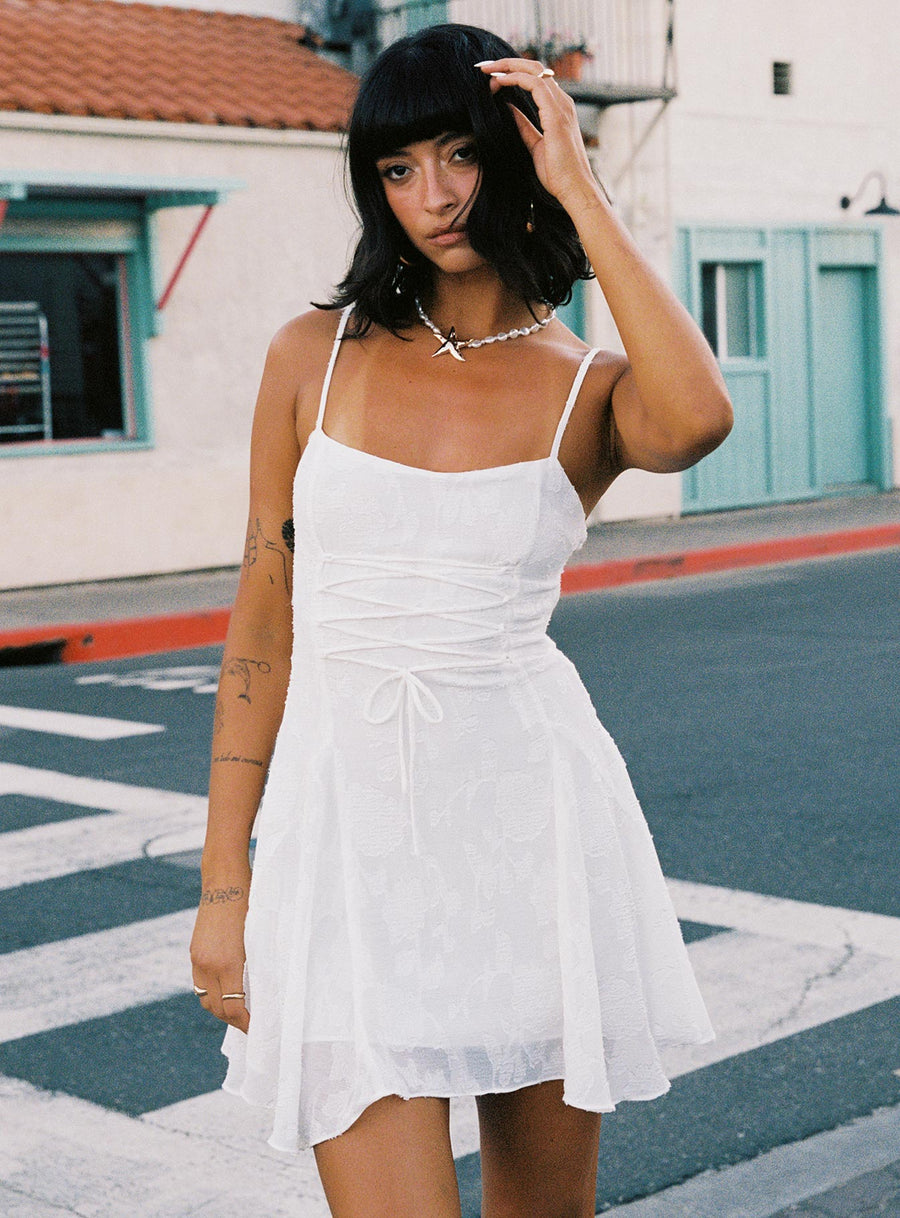 Wispie Lace Up Mini Dress White · photo 2