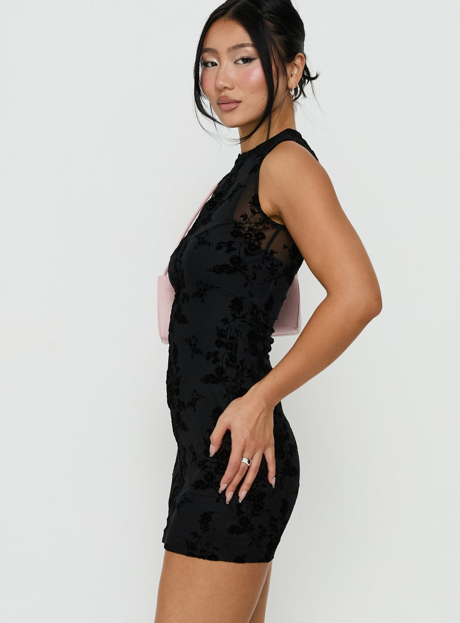 Kelira Keyhole Cutout Mini Dress Black · photo 3