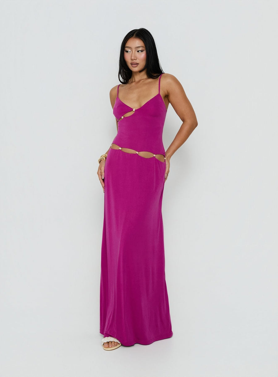 Allspice Beaded Maxi Dress Plum · photo 1
