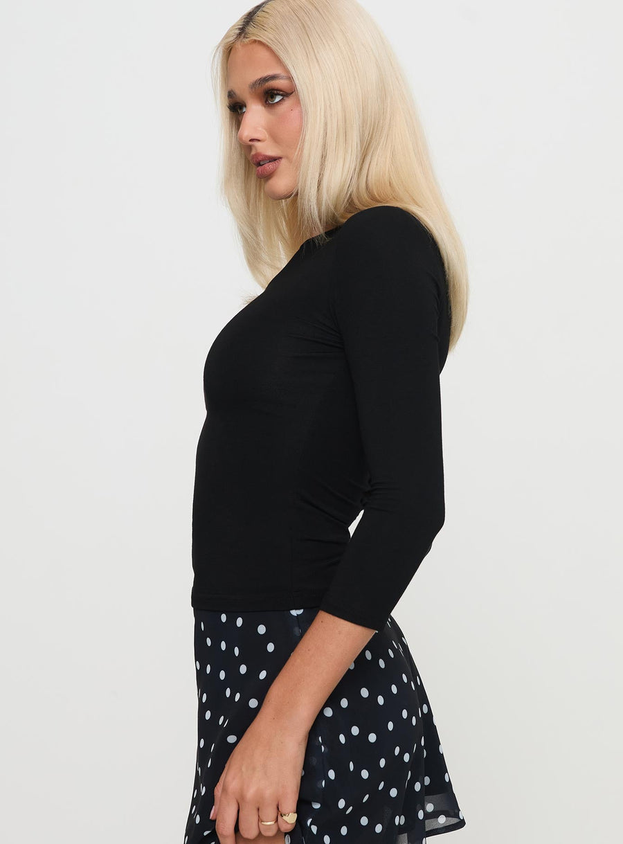 Alouette Long Sleeve Top Black · photo 3