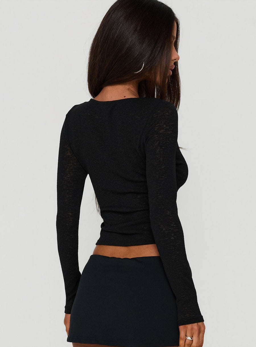 Ariado Long Sleeve Frog Closure Top Black · photo 4
