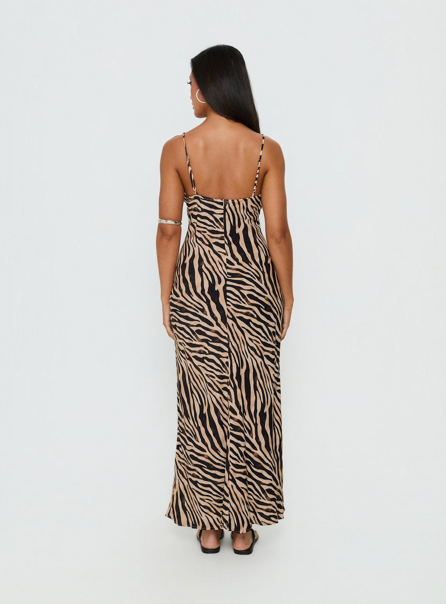 Cherilynn V Neck Maxi Dress Zebra · photo 4