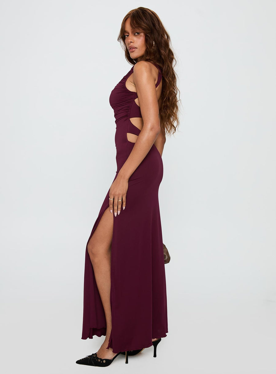 Undeniable Cut Out Maxi Dress Plum · photo 4