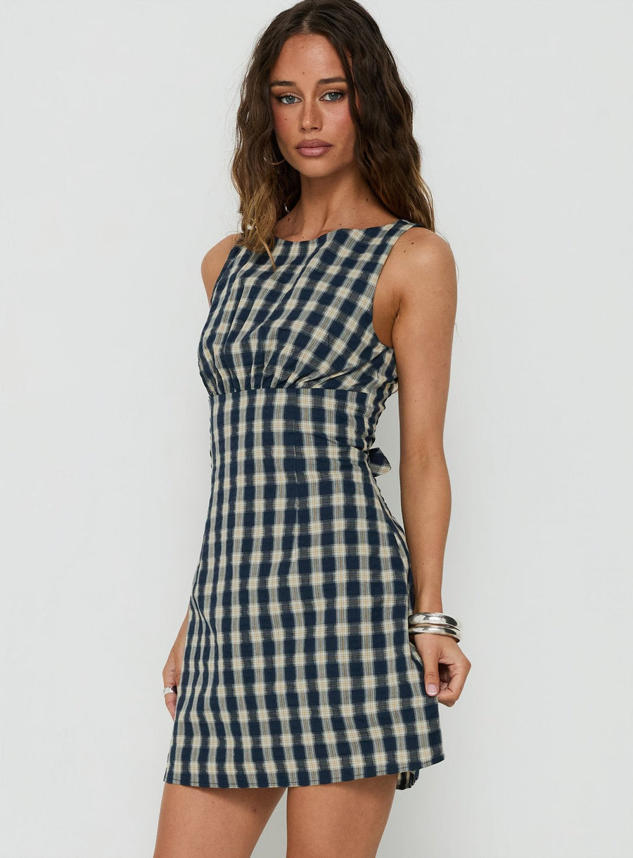 Sweet Somethings Mini Dress Navy Check · photo 4