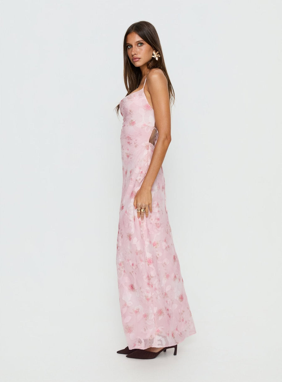 Celena Maxi Dress Pink Floral Burnout · photo 4