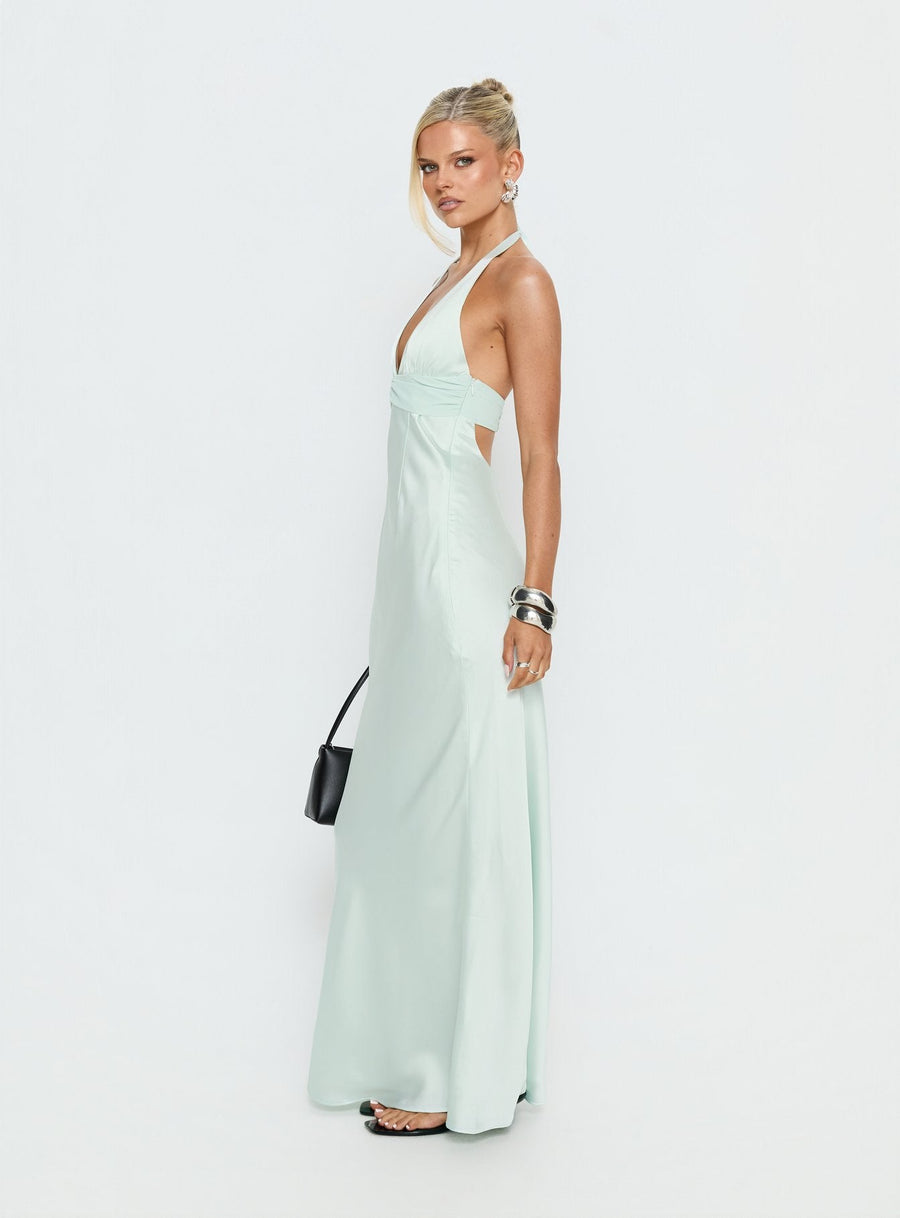 Odyssa Halter Maxi Dress Mint Green · photo 4
