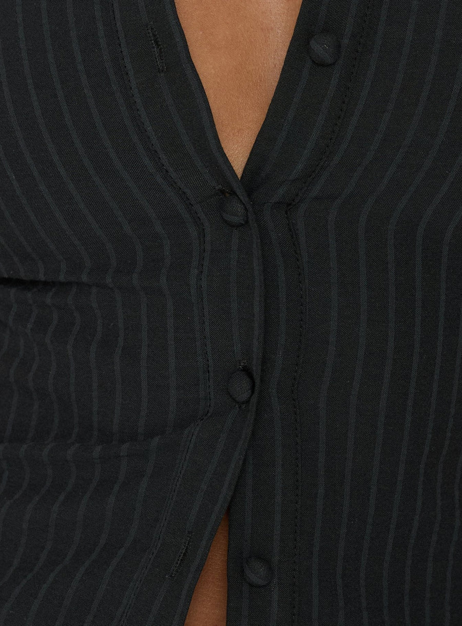 Anni Pinstripe Shirt Black · photo 5