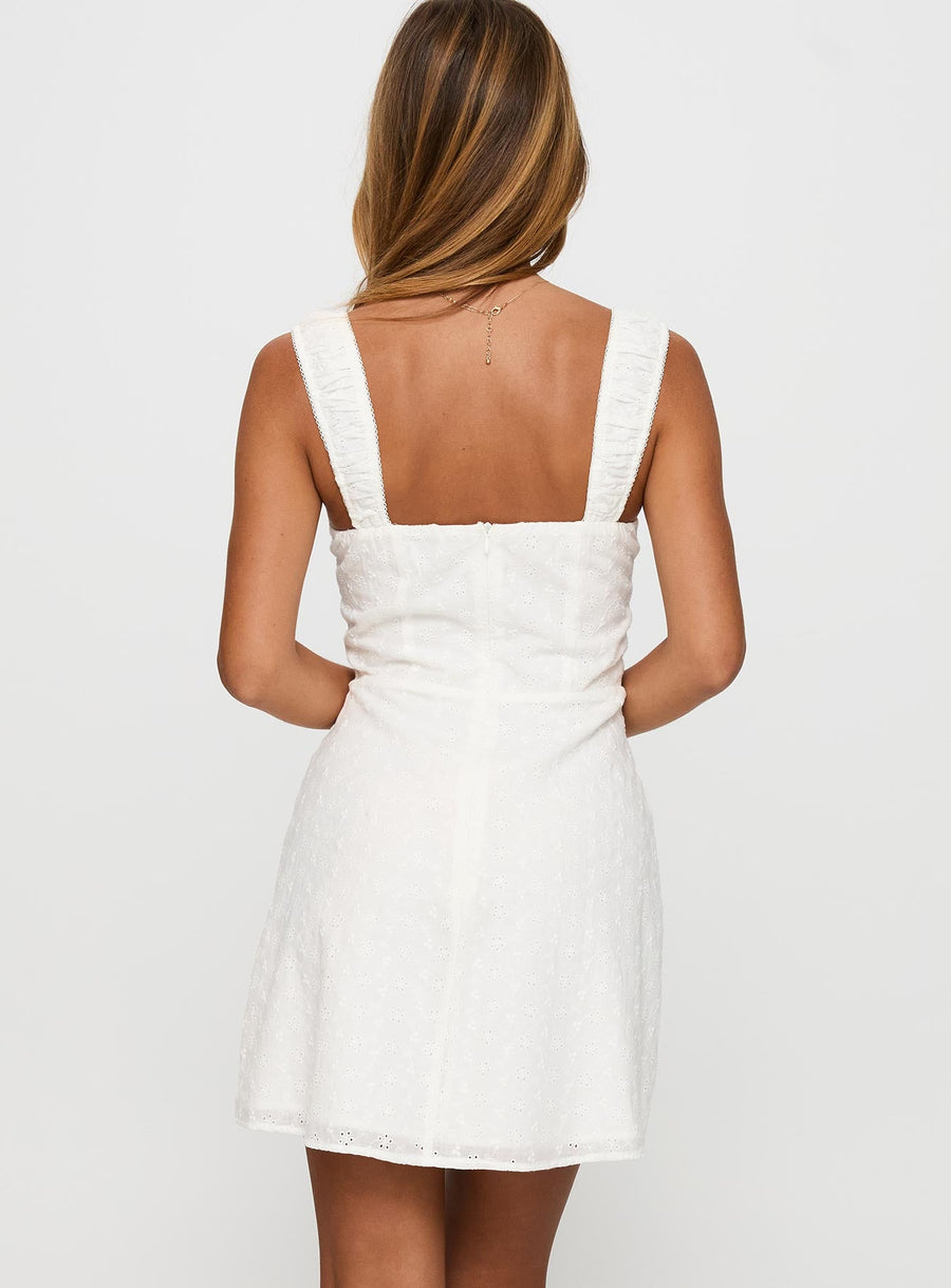 Sweet Secrets Broderie Mini Dress White · photo 5