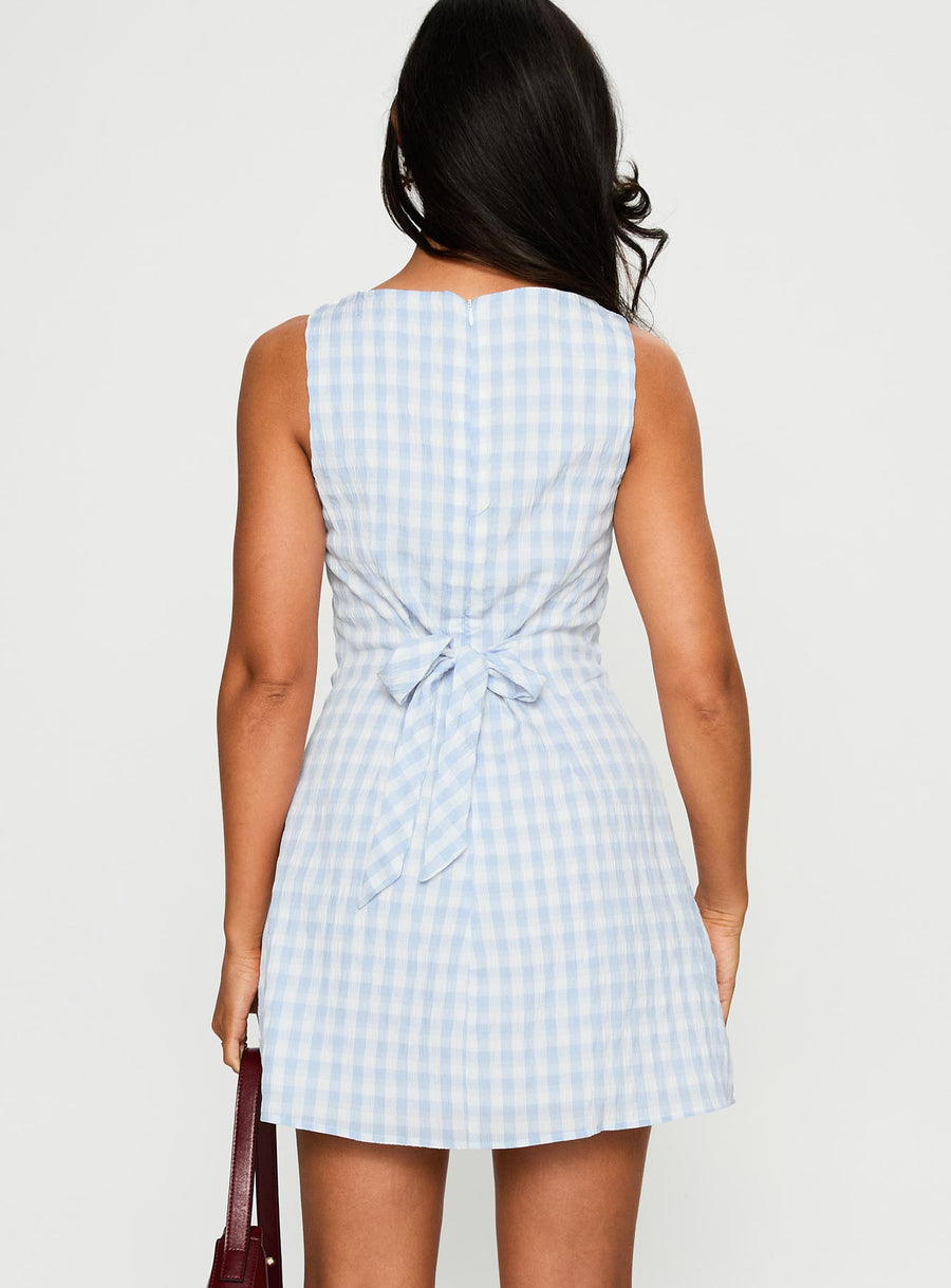 Alfalfa Mini Dress Blue Check · photo 5