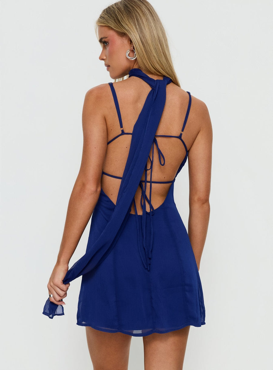 Jadira Scarf Mini Dress Navy · photo 4