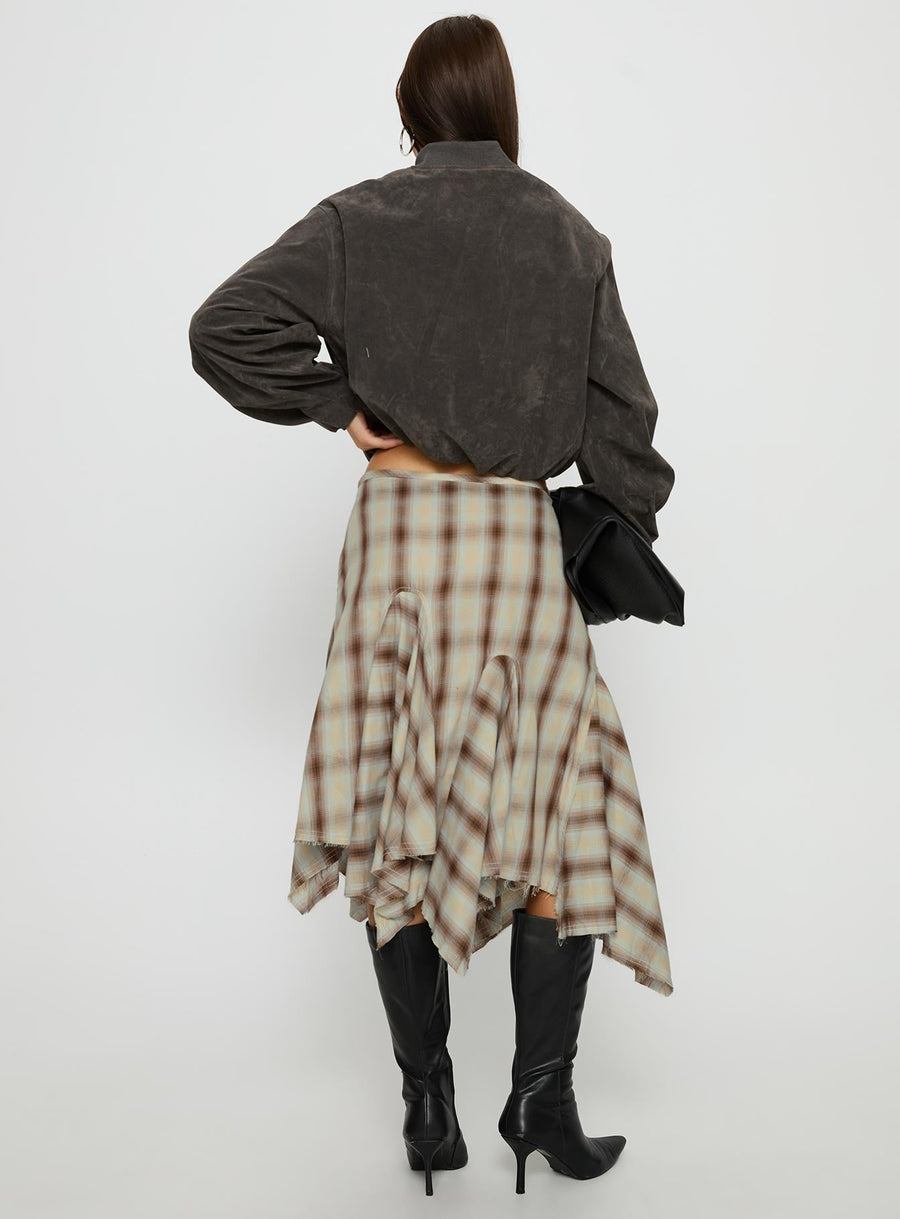 Toshie Asymmetrical Midi Skirt Multi Check · photo 5