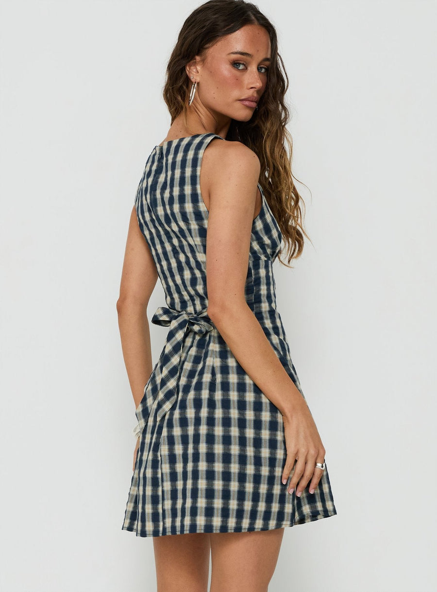 Sweet Somethings Mini Dress Navy Check · photo 5
