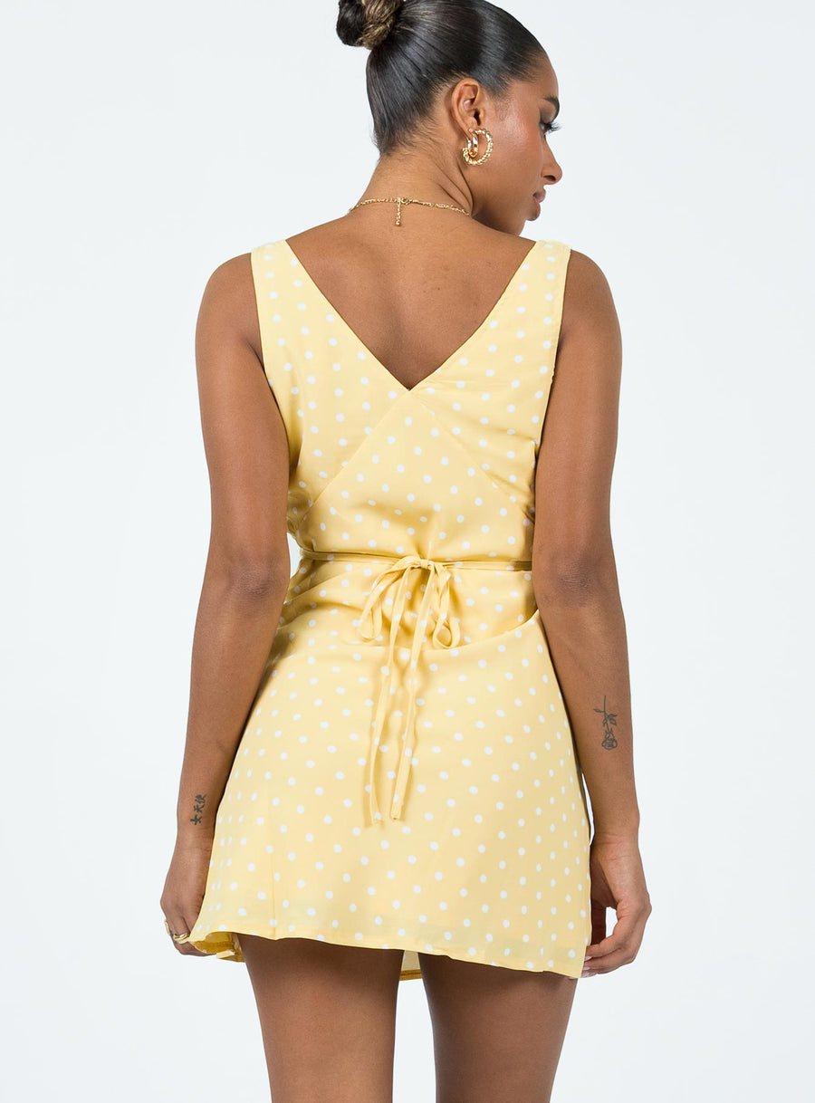 Nellie Mini Dress Yellow Polka Dot · photo 5