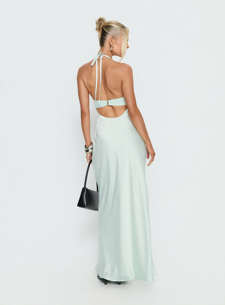 Odyssa Halter Maxi Dress Mint Green · photo 5
