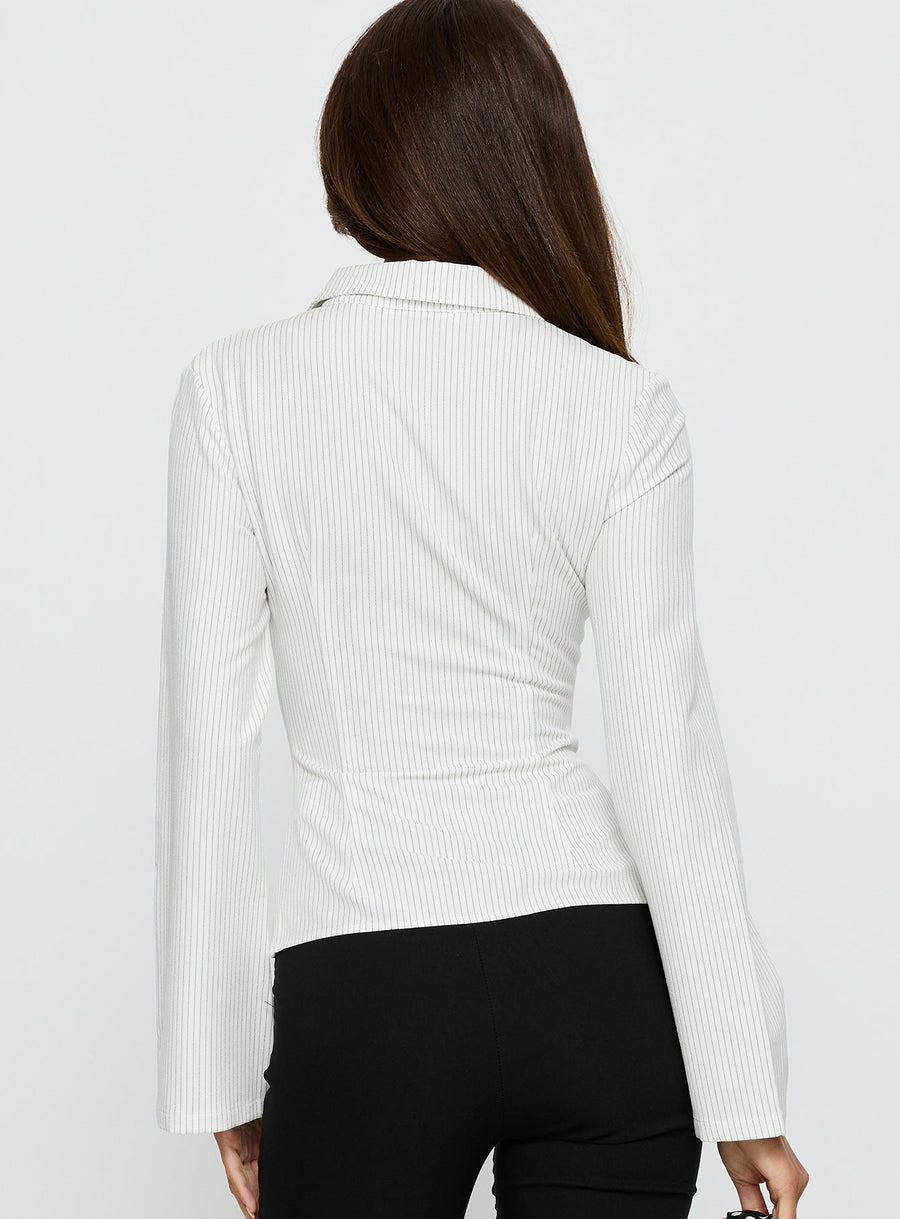 Anni Pinstripe Shirt White · photo 5