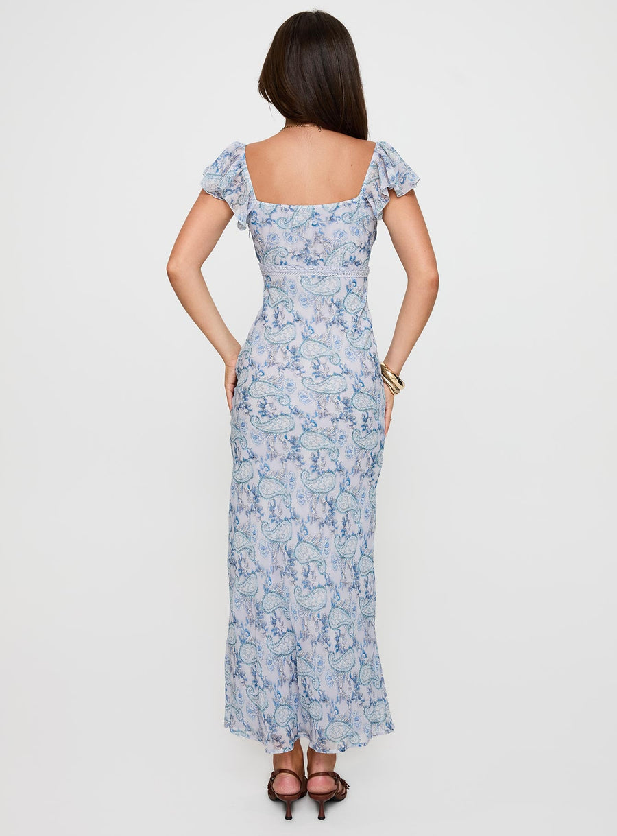 Dahleia Maxi Dress Blue Paisley · photo 4