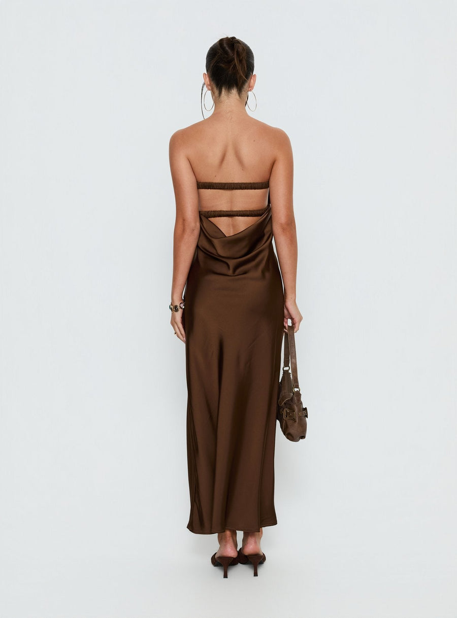 Faviola Strapless Maxi Dress Chocolate · photo 5