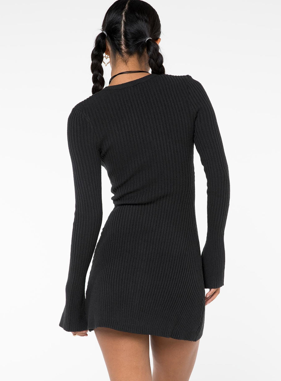 Waldin Long Sleeve Mini Dress Black · photo 5
