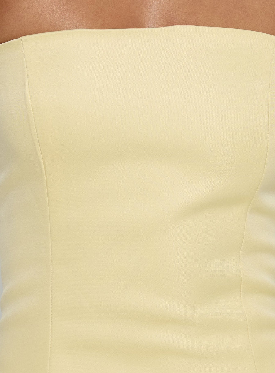 Soft Bloom Drop Waist Strapless Maxi Dress Yellow · photo 6