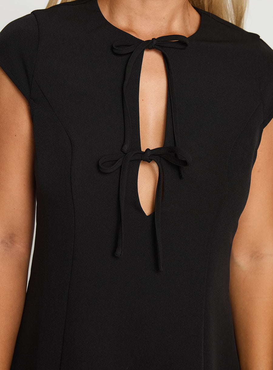 Adeleine Bow Mini Dress Black · photo 6