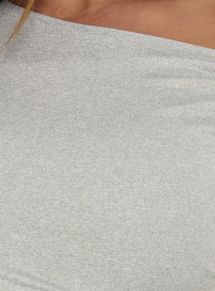 Antonetta Off Shoulder Ruched Mini Dress Grey Marle · photo 6