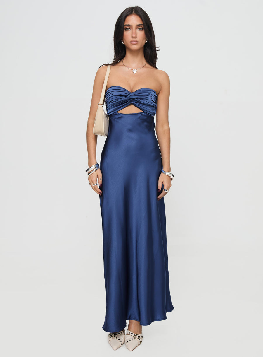 Faviola Strapless Maxi Dress Blue · photo 6