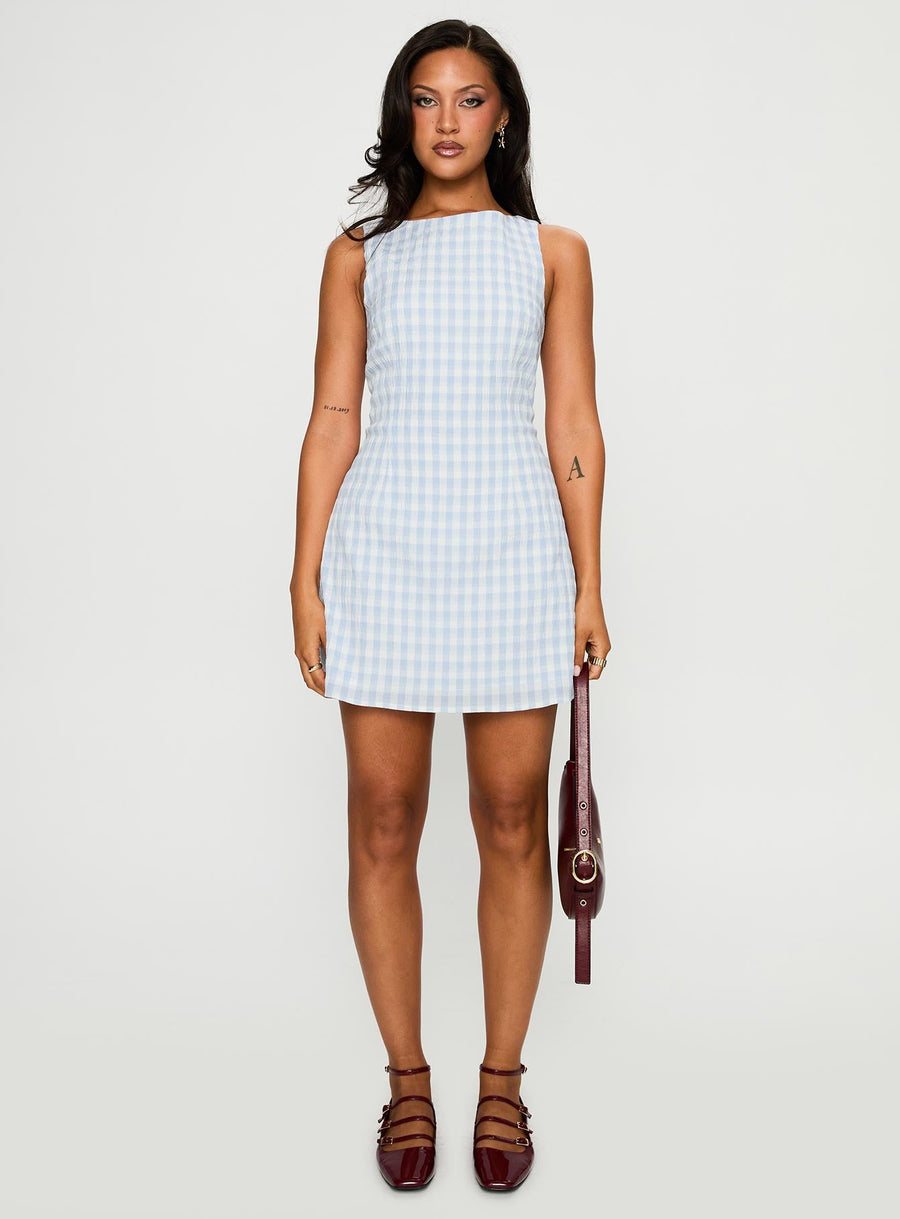Alfalfa Mini Dress Blue Check · photo 7