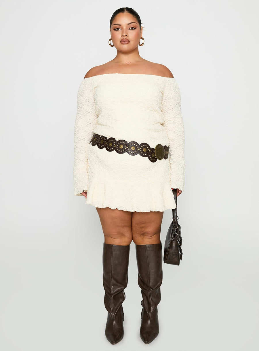 Vancesca Off Shoulder Long Sleeve Mini Dress Curve · photo 7