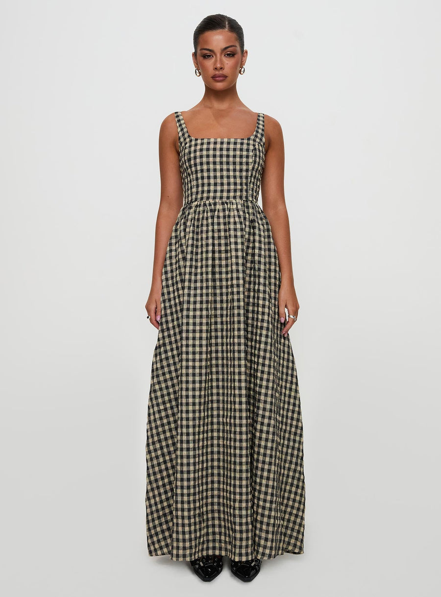 Cartmel Check Maxi Dress Black / Cream Tall · photo 7