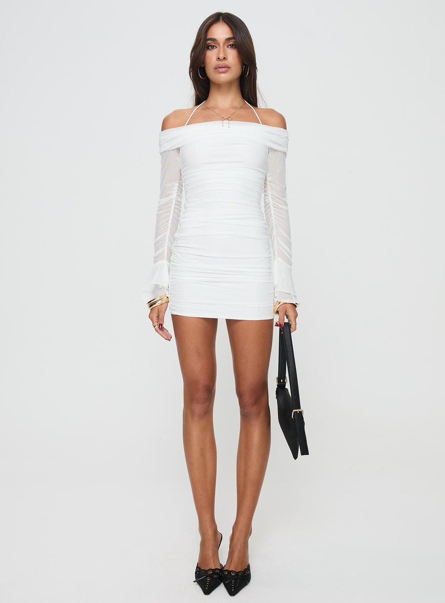Taylon Off The Shoulder Mini Dress White · photo 7