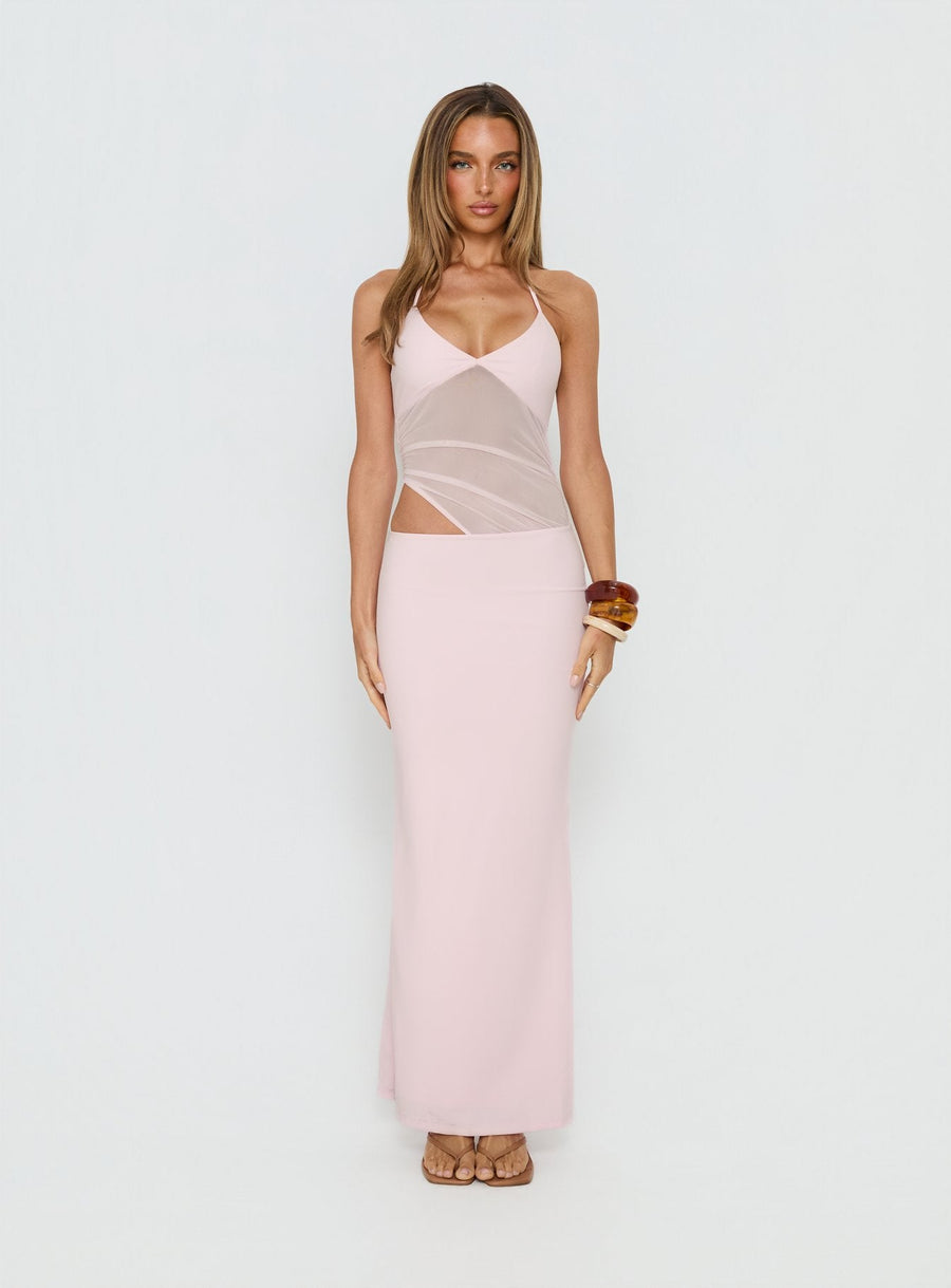 Afinity Sheer V Neck Maxi Dress Pink · photo 8