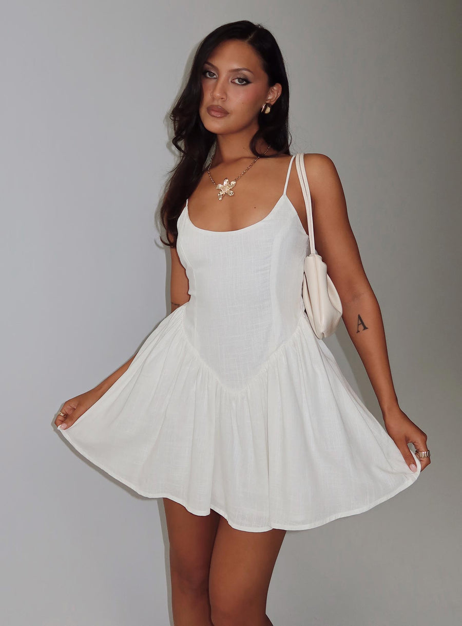 Angel Wings Tie Up Mini Dress White · photo 8