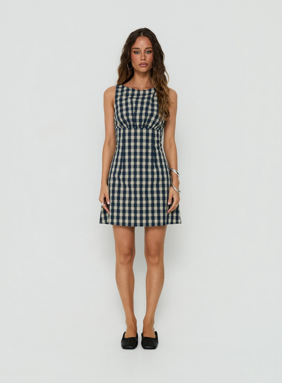 Sweet Somethings Mini Dress Navy Check · photo 8