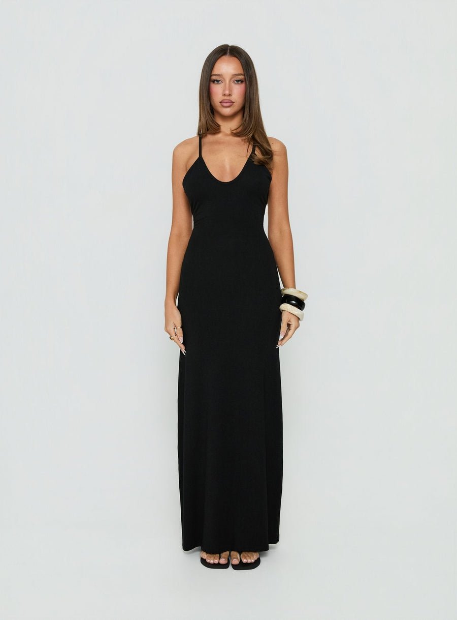 Pasita Halter Tie Up Maxi Dress Black · photo 8