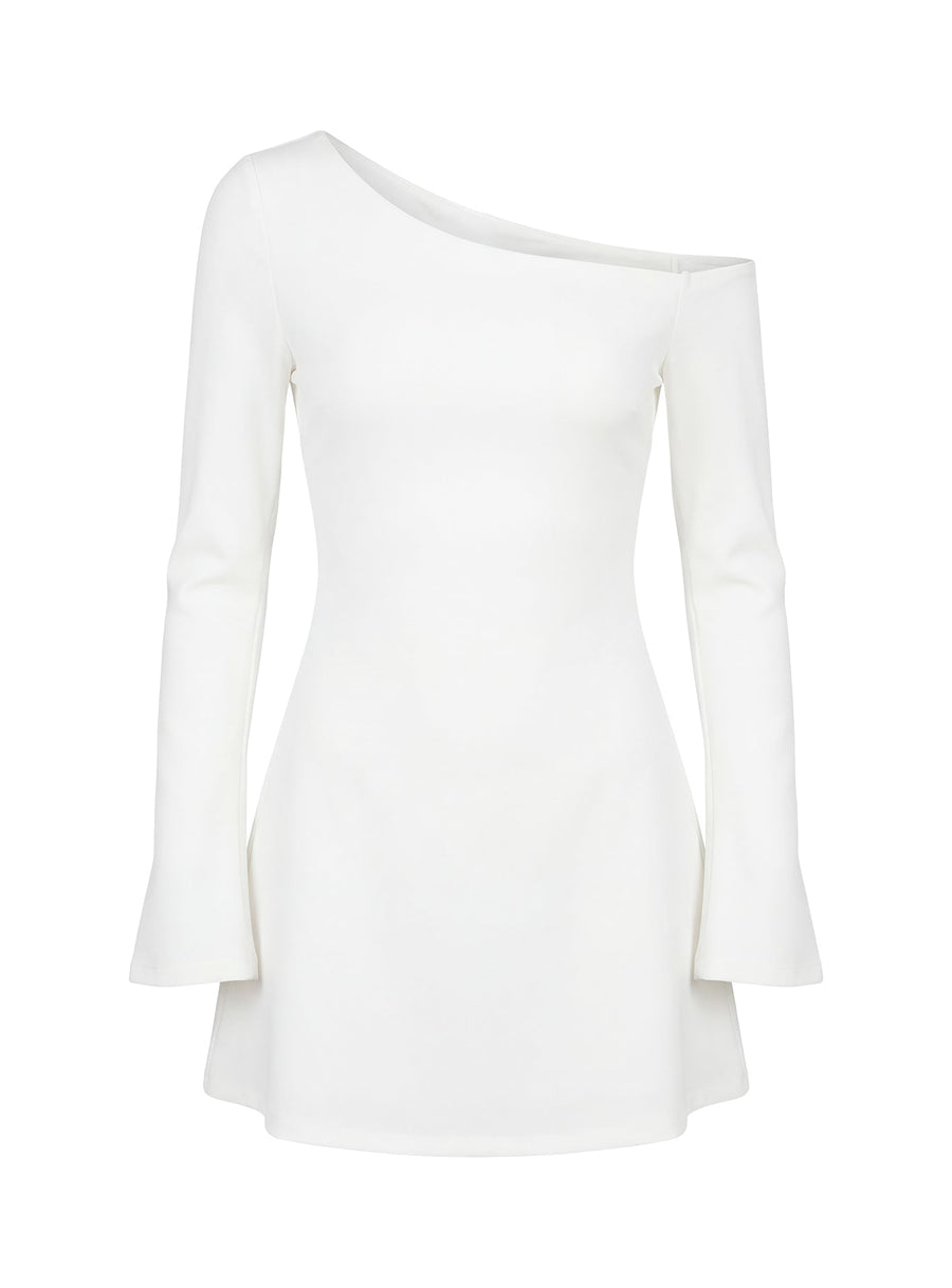 Adrietta Long Sleeve Off Shoulder Mini Dress White · photo 8