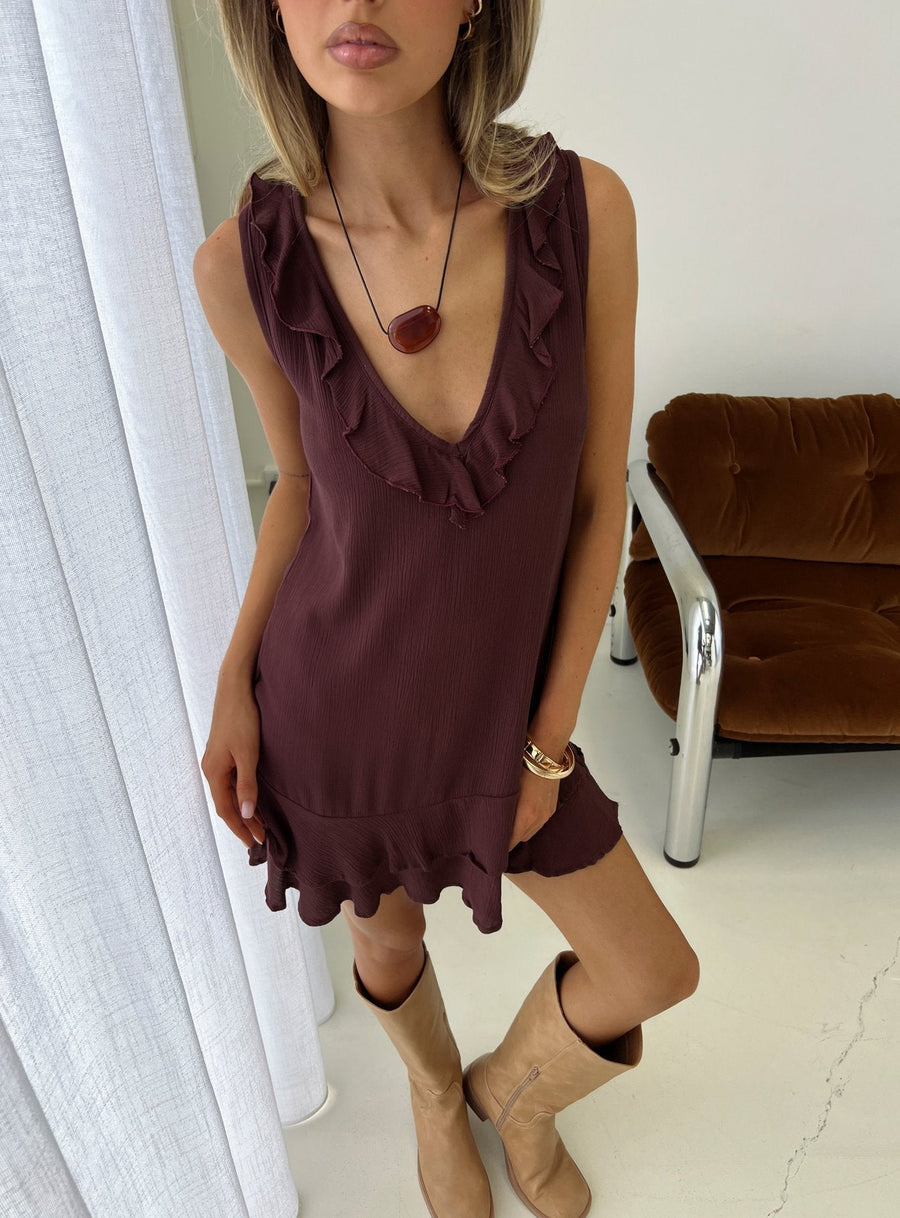 Swade Mini Dress Crinkle Plum · photo 1