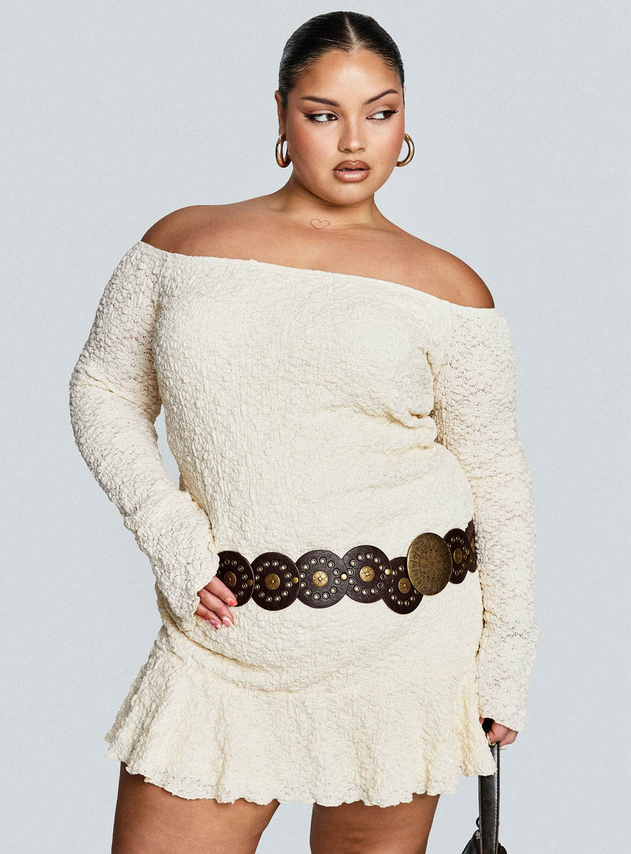 Vancesca Off Shoulder Long Sleeve Mini Dress Curve · photo 1