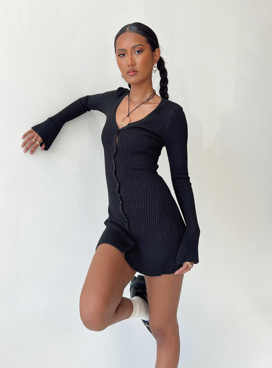 Waldin Long Sleeve Mini Dress Black · photo 1