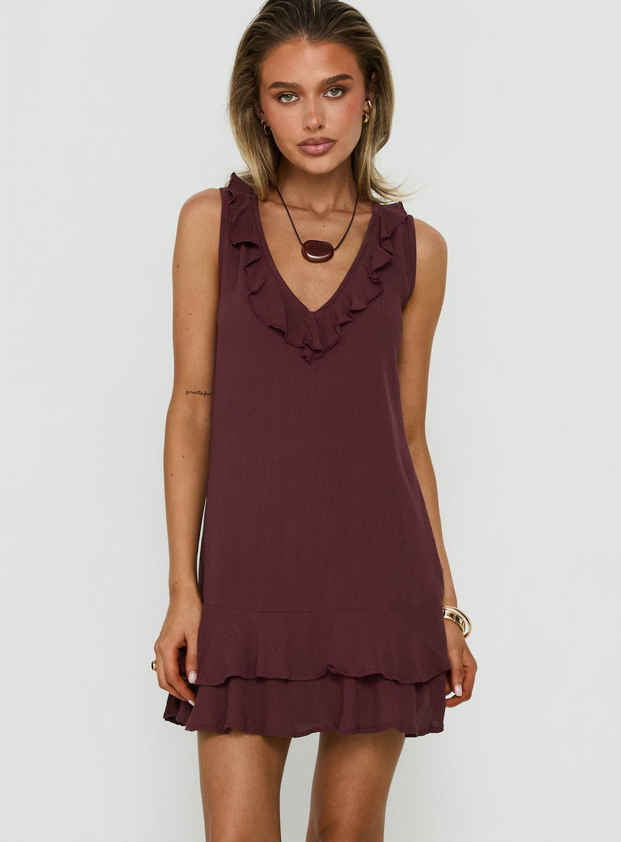 Swade Mini Dress Crinkle Plum · photo 2