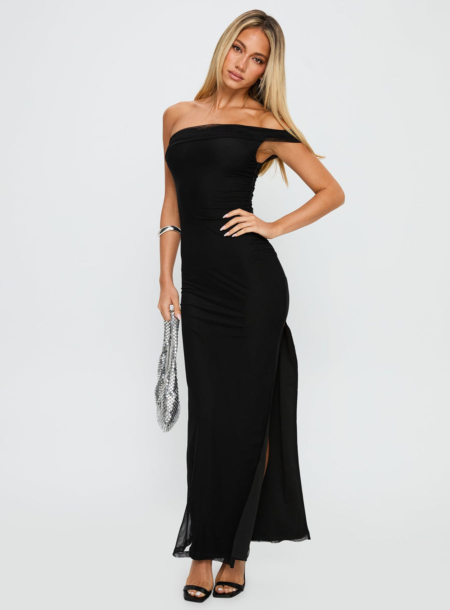 Technique Off The Shoulder Maxi Dress Black · photo 1